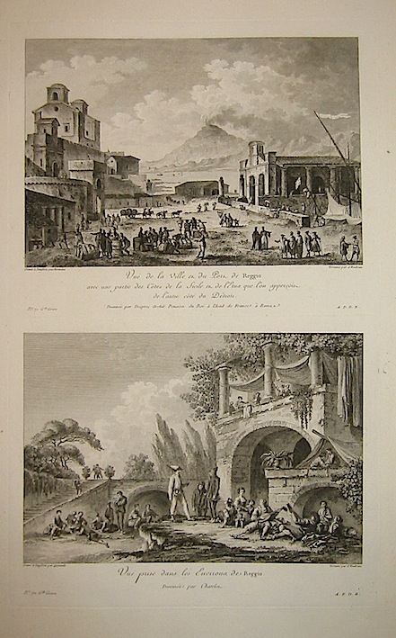 AA.VV. Vue de la Ville et du Port de Reggio - Vue prise dans les Environs de Reggio 1783 Parigi